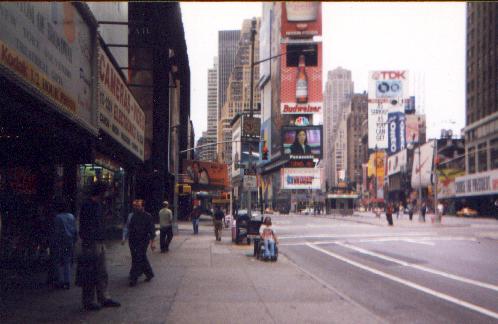 Photograph of Weedguy sitting in Times Square