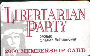 Weedguy's 2000 Libertarian Party Membership Card