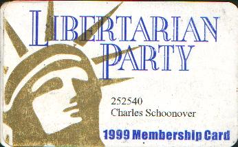 Weedguy's 1999 Libertarian Party Membership Card